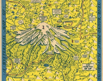 1940 A Hysterical Map of Mount Rainier National Park
