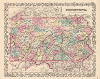 1856 Map of Pennsylvania