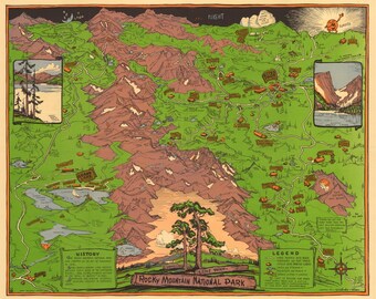 Rocky Mountain National Park, Colorado map, Denver, Western United States