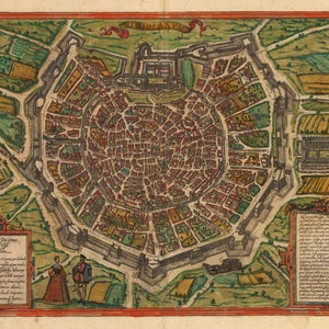 Karte von Mediolanum (Mailand), Alte Vintage Karte Reproduktion von Mailand, Italien