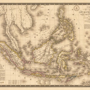 1826 年 Carte du Grand Archipel d’Asie、(Partie Nord-Ouest de l’Oceanie) アジア大群島の地図