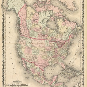Mapa de Johnson da América do Norte de 1861