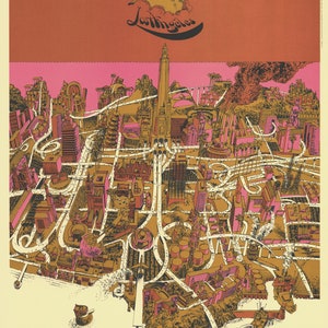 Vintage Karte von Los Angeles, Kalifornien 1968
