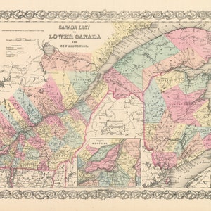 1856 Canada East of Lower Canada and New Brunswick