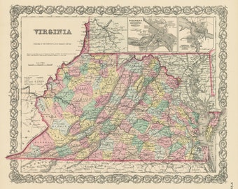 1856 Map of Virginia