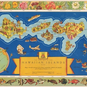 1937 La carte Dole d’Hawaï