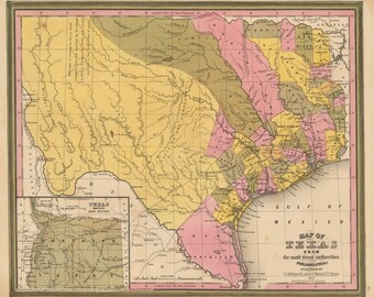 Map of Texas from the most recent authorities