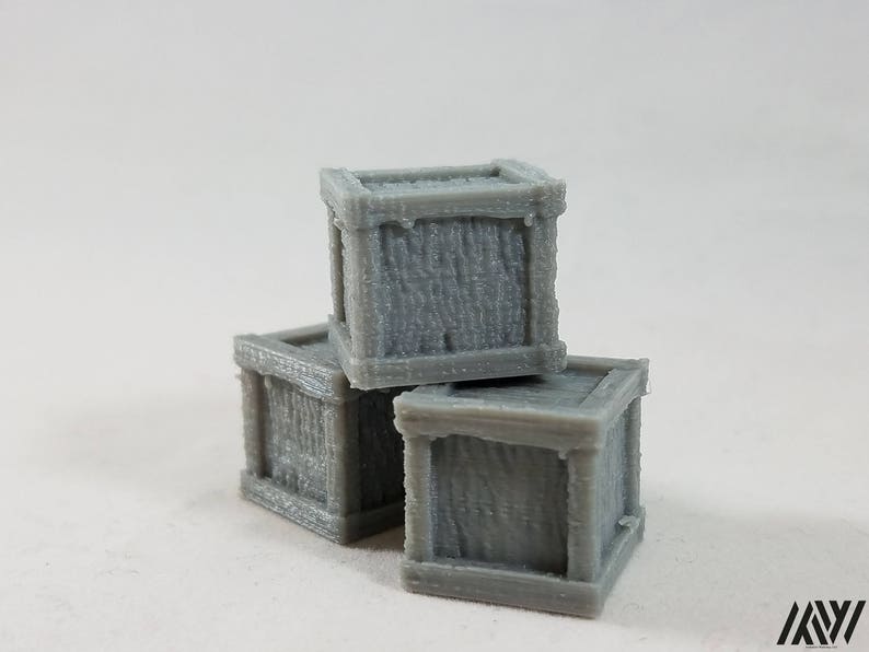 Crate x3 miniature furniture for Tabletop Gaming Etsy