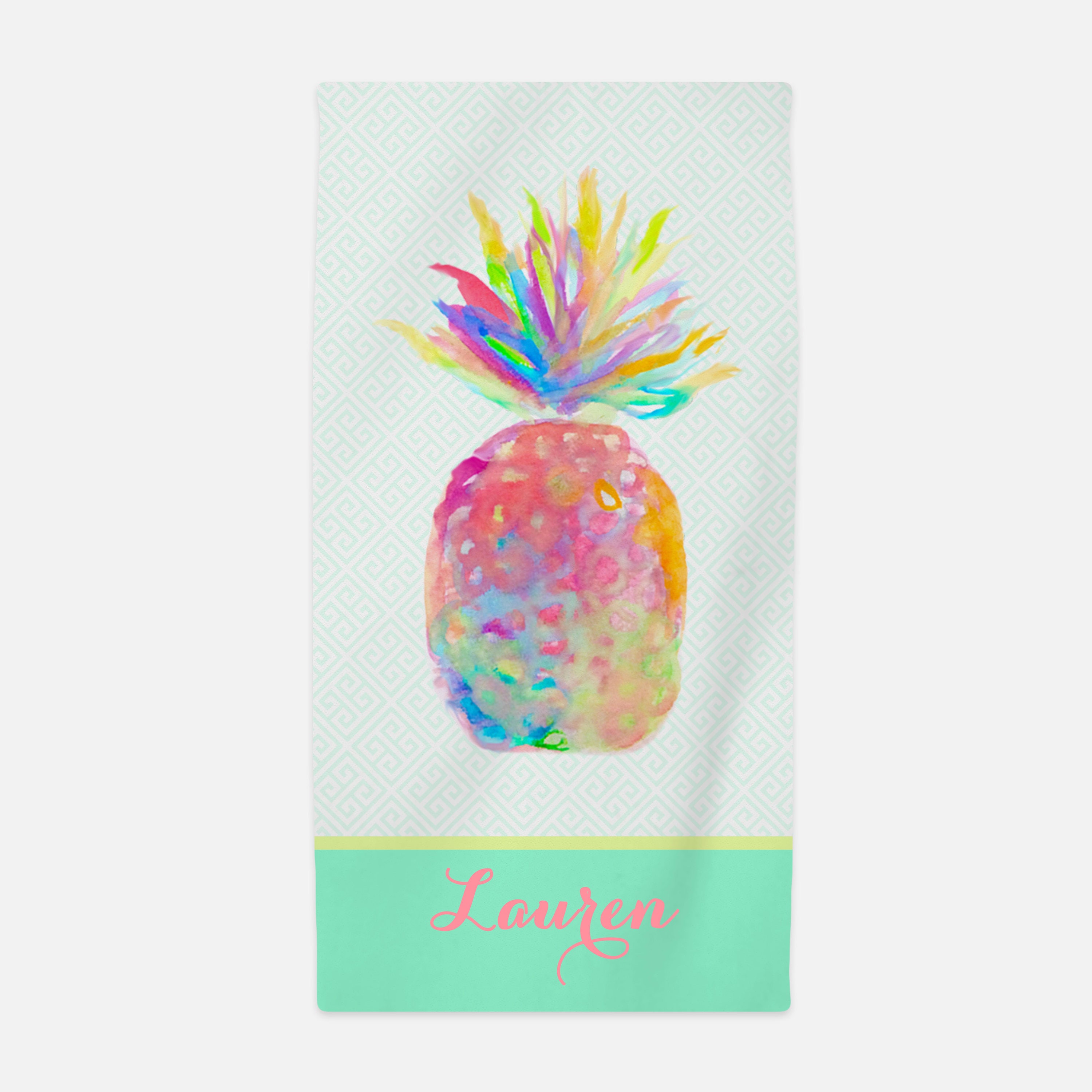 Pineapple Beach Towel, Beach Towel Personalized, Monogram Towel