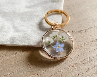 Forget Me Not & Baby's Breath Keychain, Remembrance Gift, Pregnancy Loss Gift