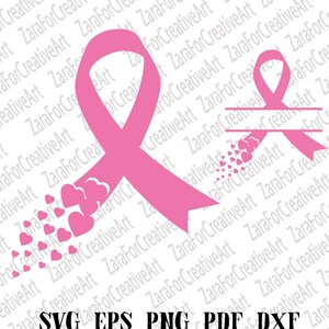 breast cancer svg Pink ribbon svg Hearts ribbon svg  breast cancer awareness SVG Pink svg breast cancer Ribbon SVG Breast Cancer Ribbon SVG