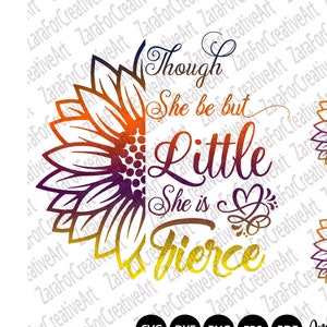 Though She Be But Little She is Fierce SVG PNG eps sassy saying T-shirt design he is Fierce, they are Fierce Inspiring Baby gifts design png