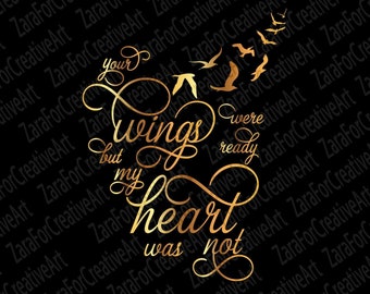 Your wings were ready svg but my heart was not svg mourning svg loss svg heaven svg memorial svg Death Grief svg file for cricut silhouette