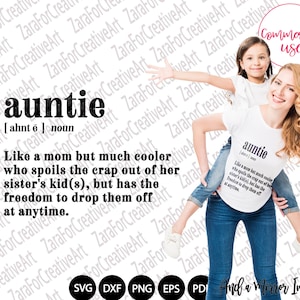 Lustige Tante Shirt Design SVG PNG dxf eps Silhouette Geschenk für Tante Tante niedliche Spruch Tante Wie eine Mama aber viel cooler Geschenk Schwester Geschenk Shirt