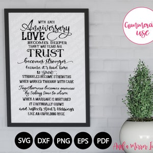 With each Anniversary Svg Love becomes deeper Svg Best Friend Svg Files for Cricut Svg Files for Silhouette | Svg Cut Files ,Vinyl Cutter