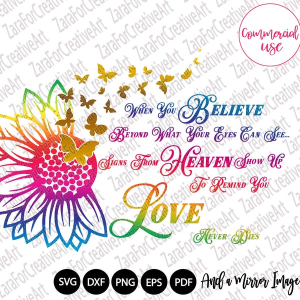 Mourning svg ,Death ,When You Believe Beyond What Your Eyes Can See Signs From Heaven Show Up To Remind You Love Never Dies svg, silhouette