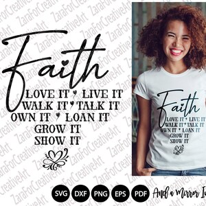 YourTops Women's Faith Love It Live It Walk It Talk It T-Shirt – Inspirational Cotton Blend Tee