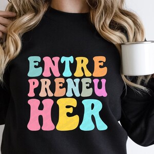 EntrepreneuHER SVG PNG Sublimation | Entrepreneur Woman | wavy Stacked svg | Business Woman png | Boss lady | Boss Women | Slay all day her