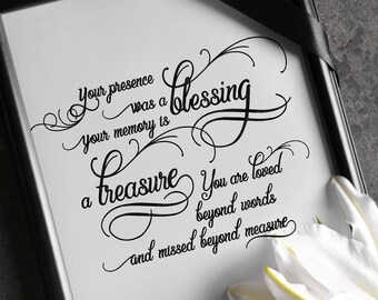 Personalized In Memory Of Sign Your Life Was A Blessing Your Etsy