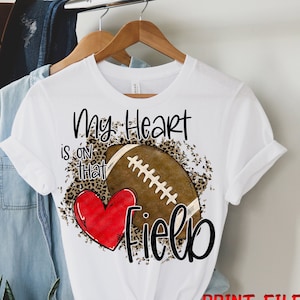 Football shirt design PNG | heart Doodle leopard Sublimation | Hand Drawn | My Heart is on that Field | football degital| Instant Download