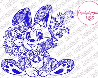 Download Easter Bunny Mandala Svg Design - Layered SVG Cut File ...