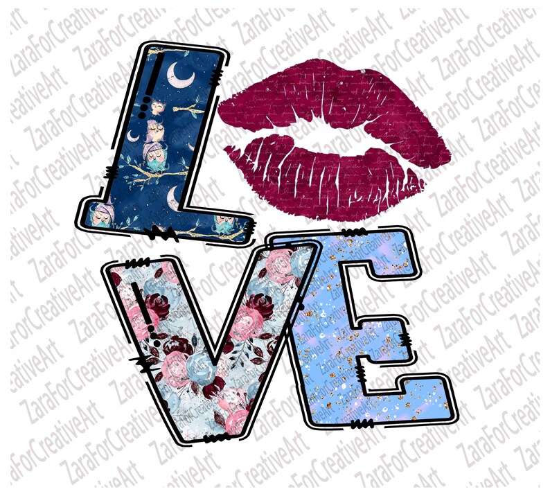 Download Love SVG sublimation design Kiss Lips Love clipart Valentine | Etsy