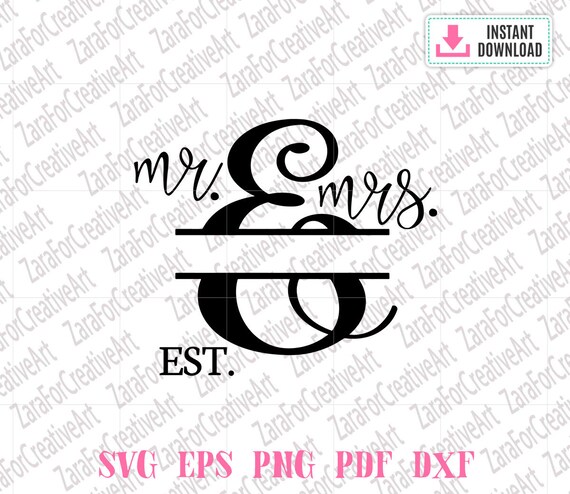 Mr Mrs Split Monogram Svg Mr And Mrs Split Monogram Svg Etsy