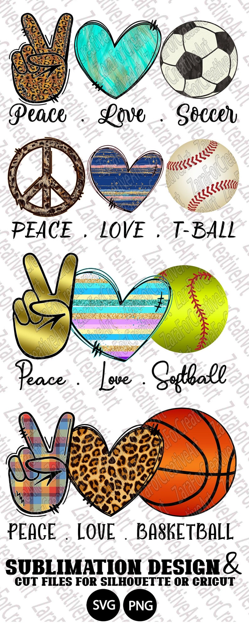 Download 39 design PNG SVG sublimation Peace Love Basketball | Etsy