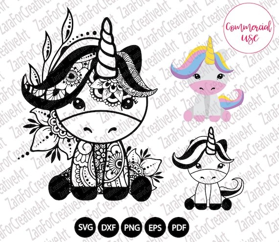 Download Unicorn Mandala svg Unicorn Zentangle svg dxf eps file ...