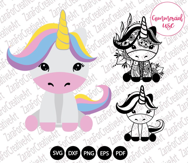 Download Unicorn Mandala svg Unicorn Zentangle svg dxf eps file ...