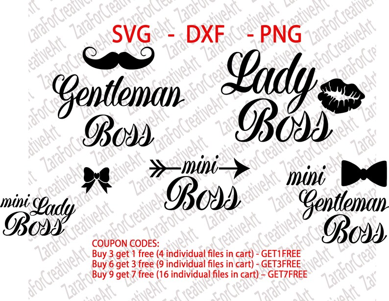 Download Svg Dxf Png Gentleman Boss Lady Boss Mini Lady Boss Etsy
