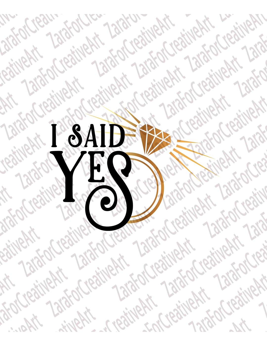 I Said Yes Svg I Said Yaaas Svg Wife Fiance SVG Diamond Engagement Ring ...