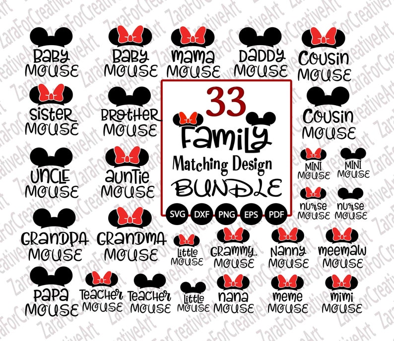 Download Disney Family bundle SVG Mama Mouse family matching ...