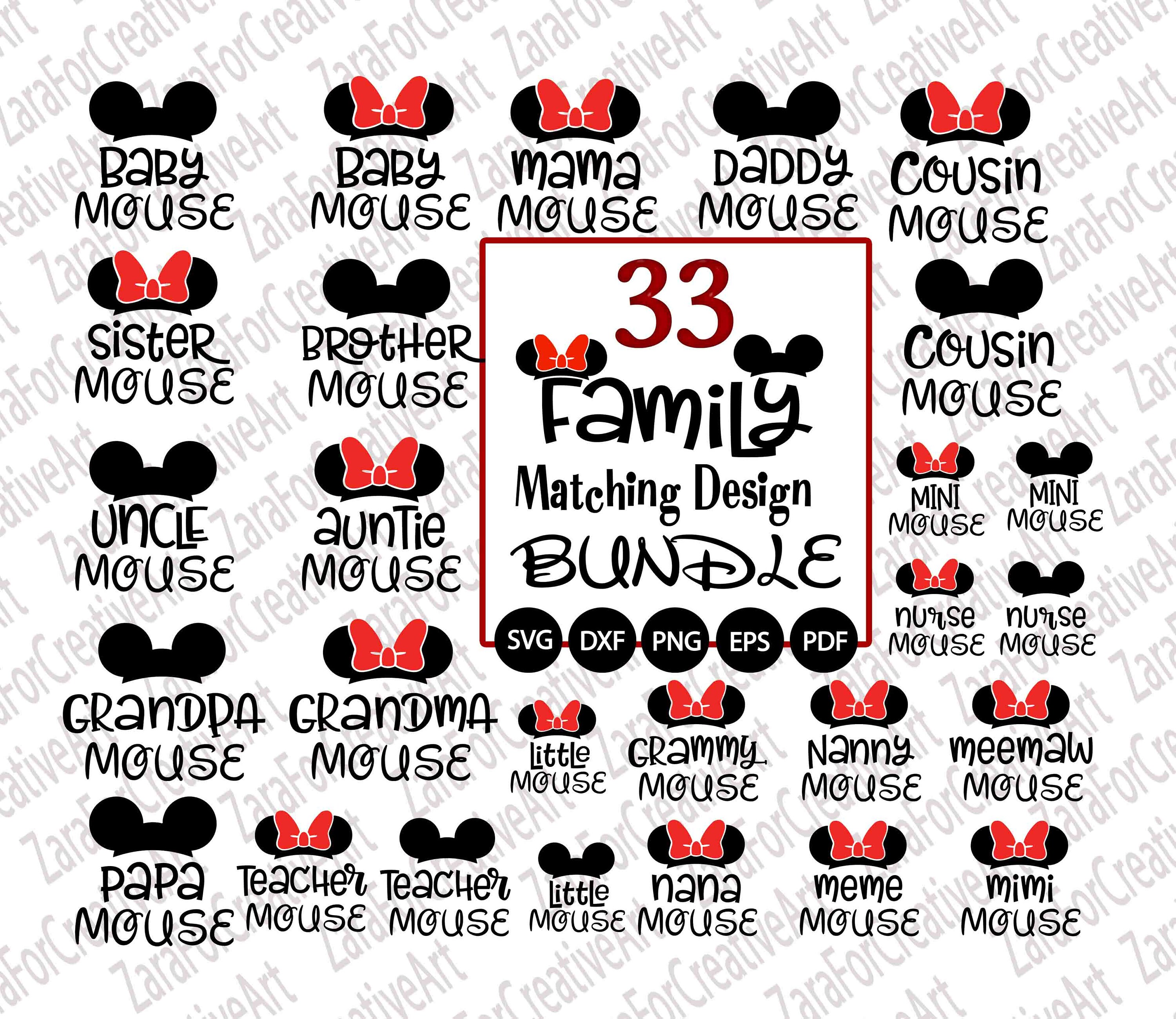 Download Disney Family Bundle Svg Mama Mouse Family Matching Silhouette Etsy