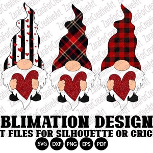 25 Gnome SVG, sublimation design Bundle, Valentine gnome trio, Love Sublimation PNG ,clipart, Hand Drawn, Digital , Leopard ,Glitter, stripe