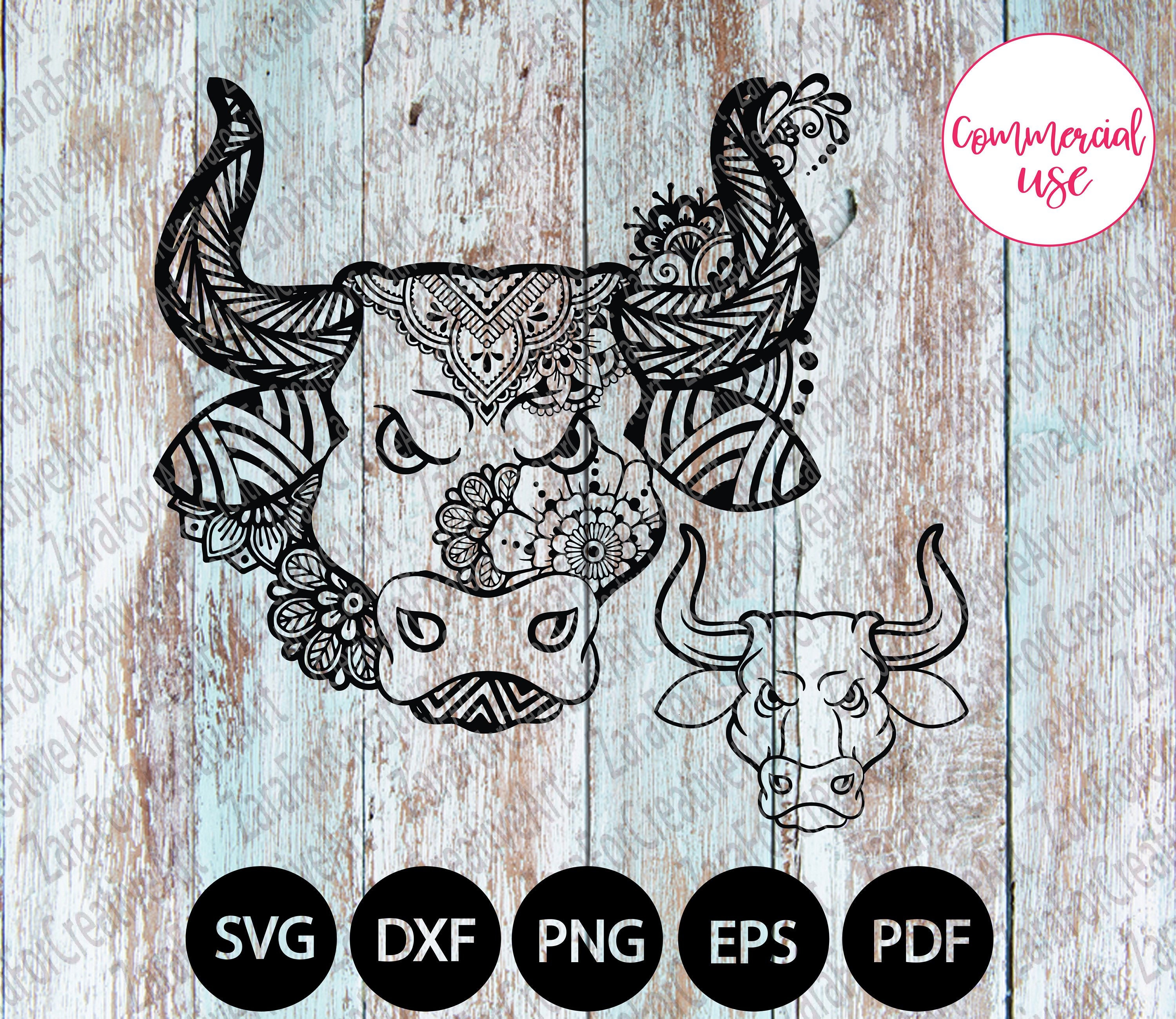 Download Zentangle bull svg animal mandala svg Bull Mandala svg ...