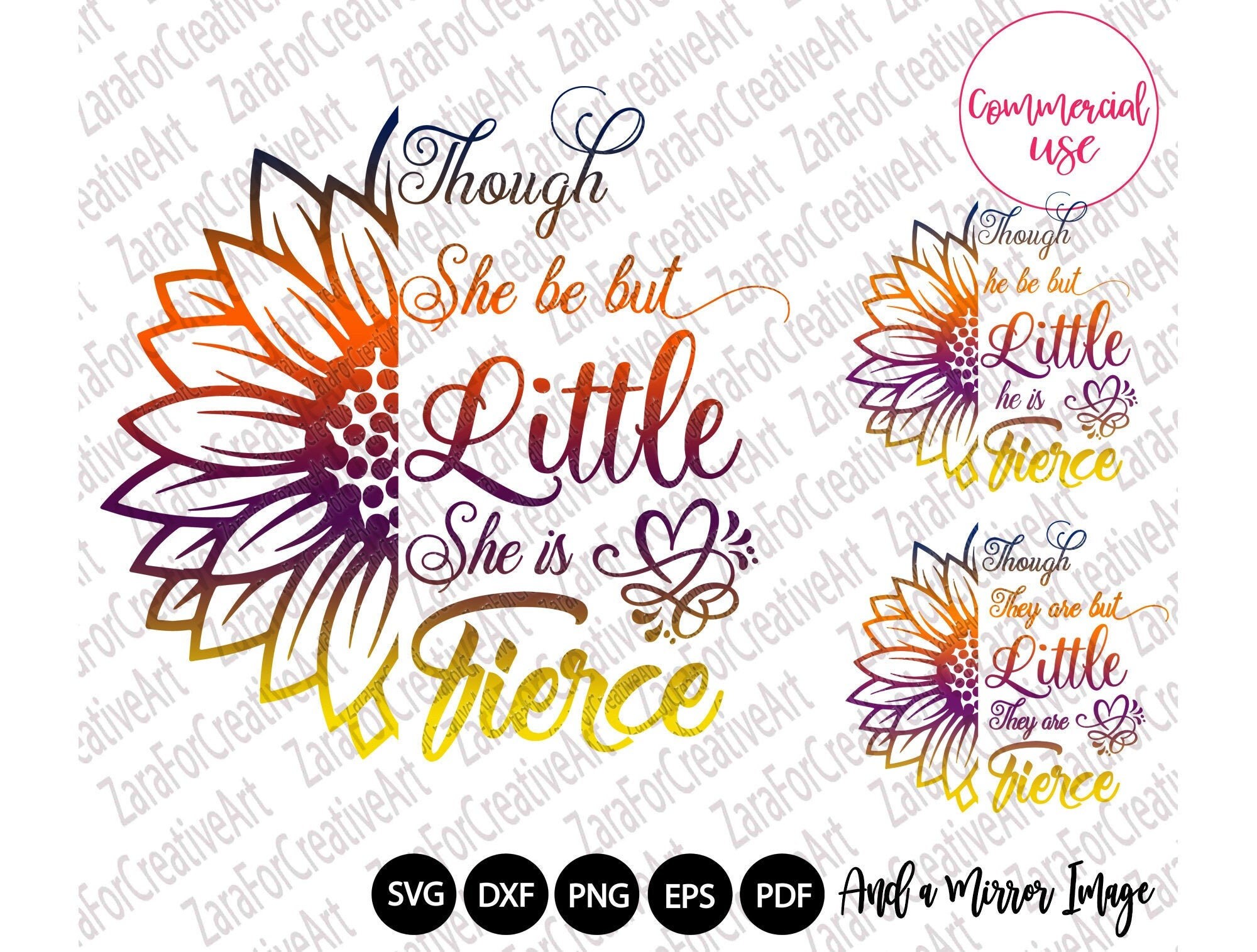 Though She Be But Little She is Fierce SVG PNG eps sassy Etsy