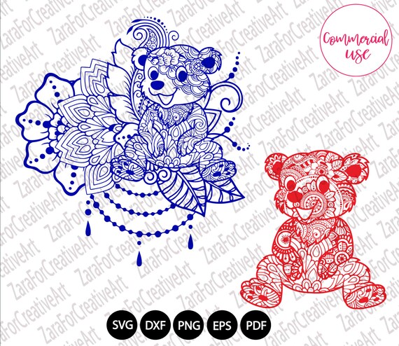 Download 9 Style Bear Mandala Zentangle Svg Bear Svg Mandala Zentangle Etsy