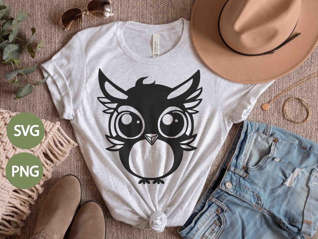 Cute Baby Owl Silhouette Illustration SVG PNG Owlet Young Etsy