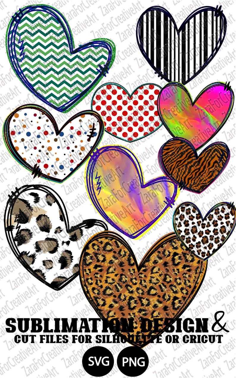 Download 60 Heart SVG sublimation design Bundle Love clipart | Etsy