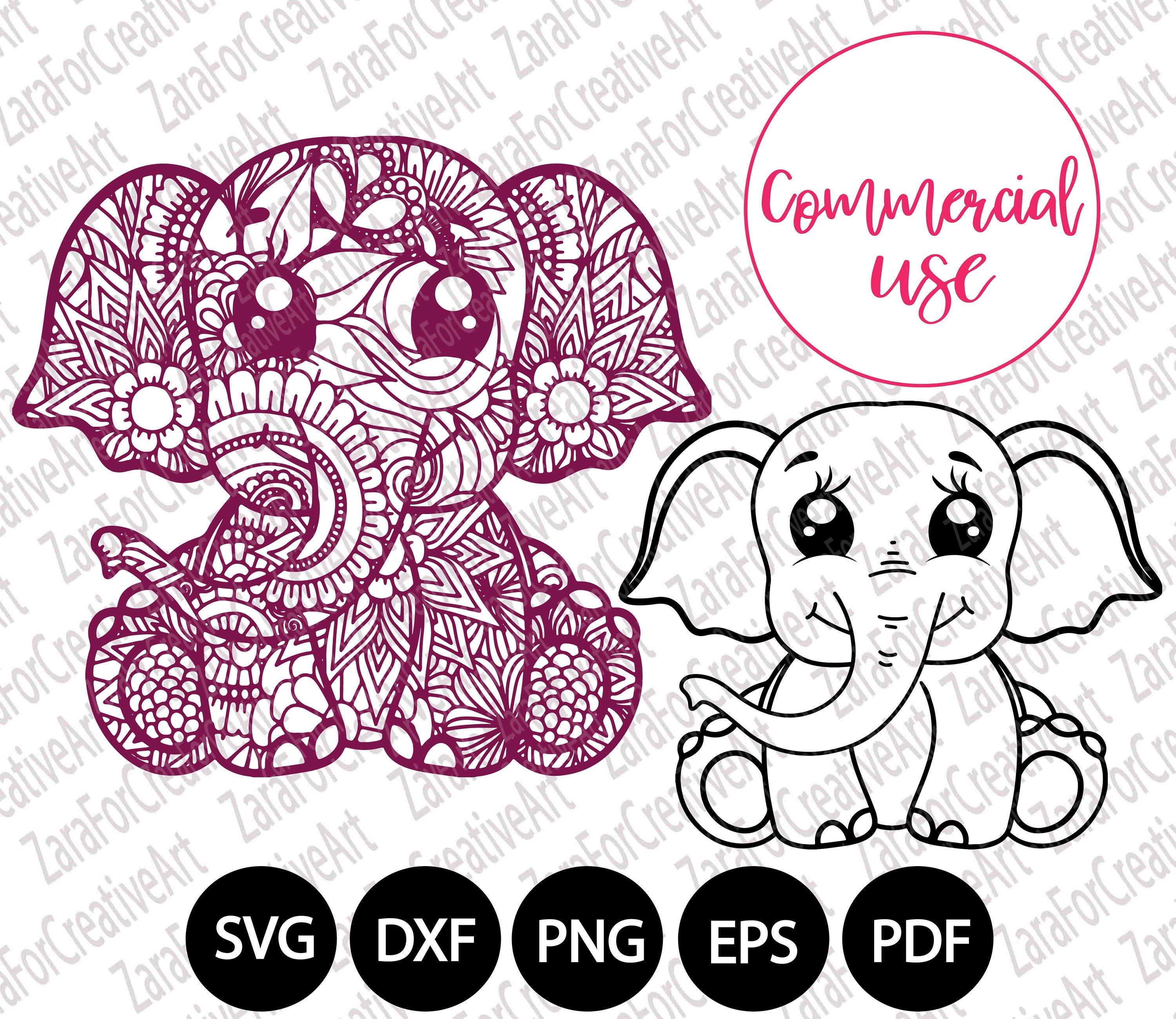 Download Cute elephant mandala svg Digital download elephant ...