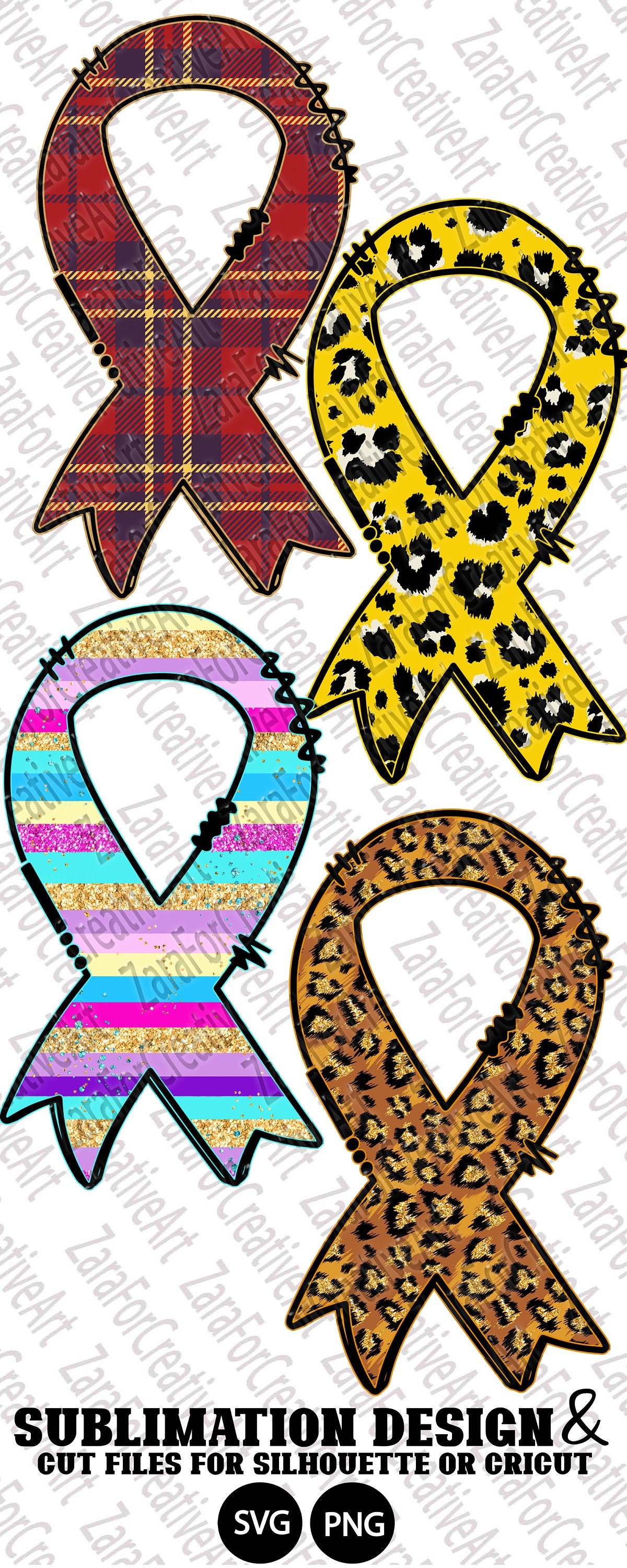 Download 60 Cancer Awareness Ribbon Sublimation Design Bundle 2 Svg Etsy