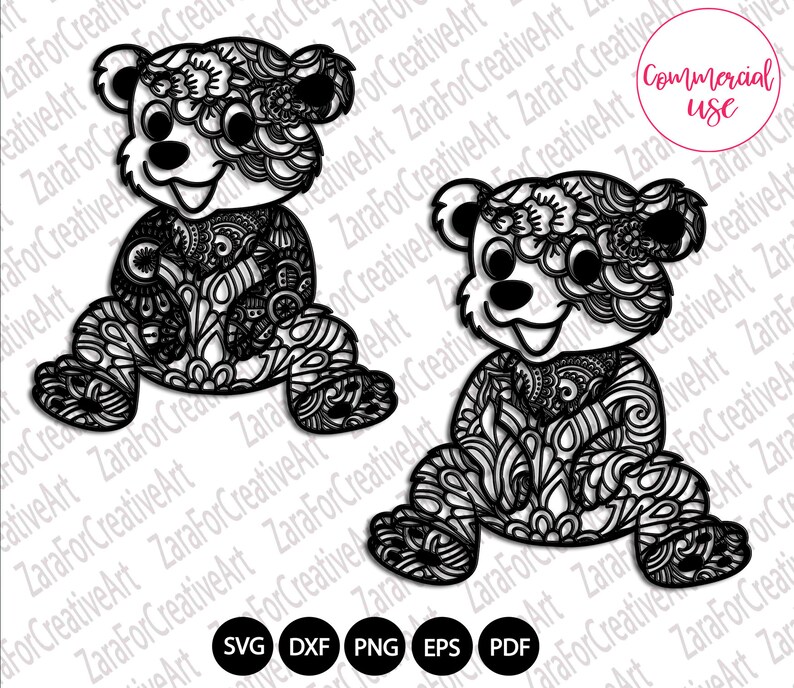 Download 9 style bear Mandala Zentangle SVG bear svg Mandala Zentangle | Etsy