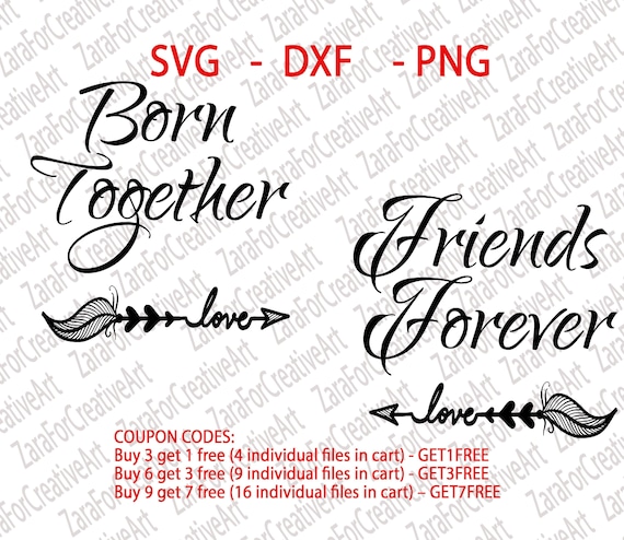 Twins Svg Born Together Friends Forever Svg Twin Boys Svg Etsy