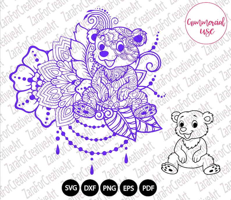 Download 9 style bear Mandala Zentangle SVG bear svg Mandala ...
