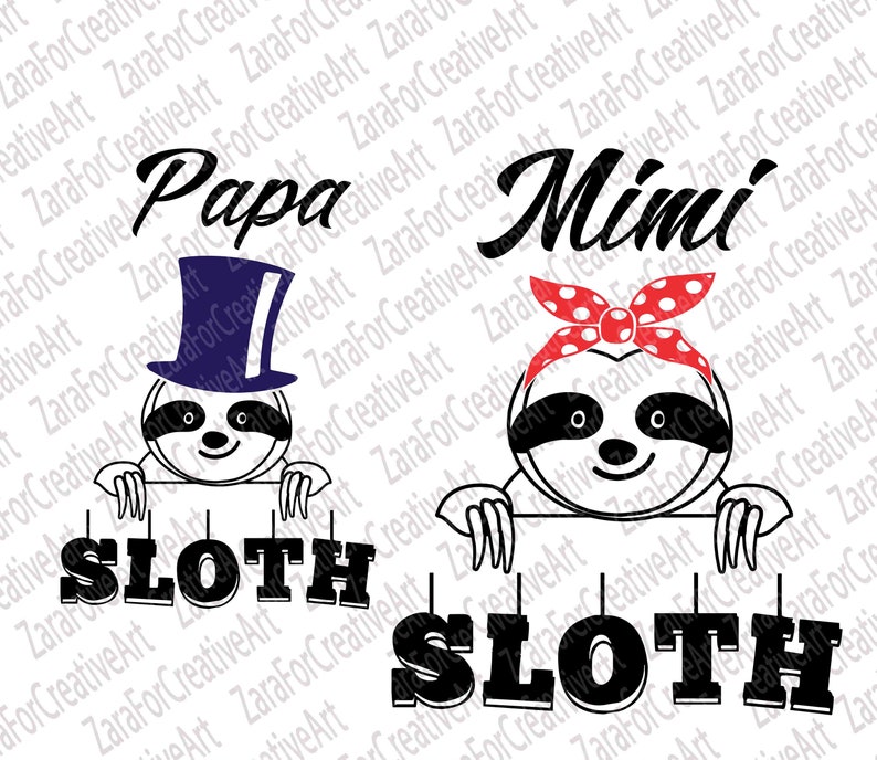 Download Sloth SVG family matching set svg set of 28 design Sloth ...