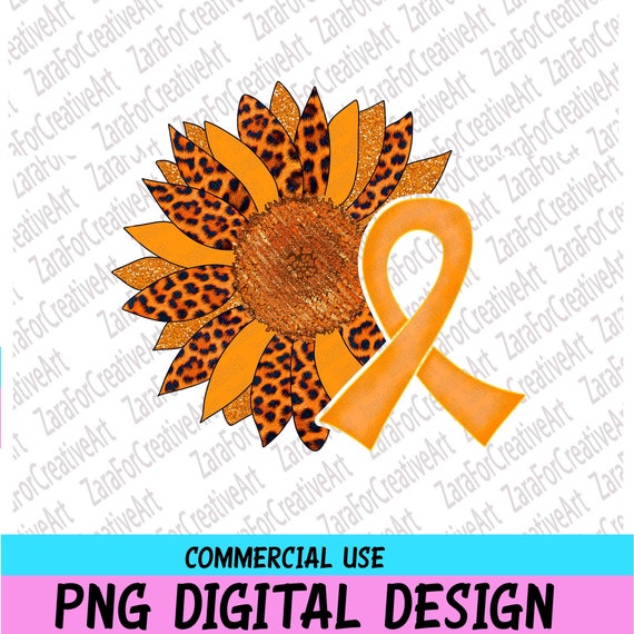 Cáncer de leucemia PNG Girasol naranja Sublimación PNG - Etsy España