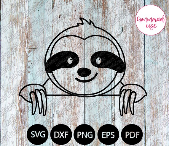 Download Cute Sloth Svg Dxf Sloth Clipart Sloth Png Download Printable Etsy