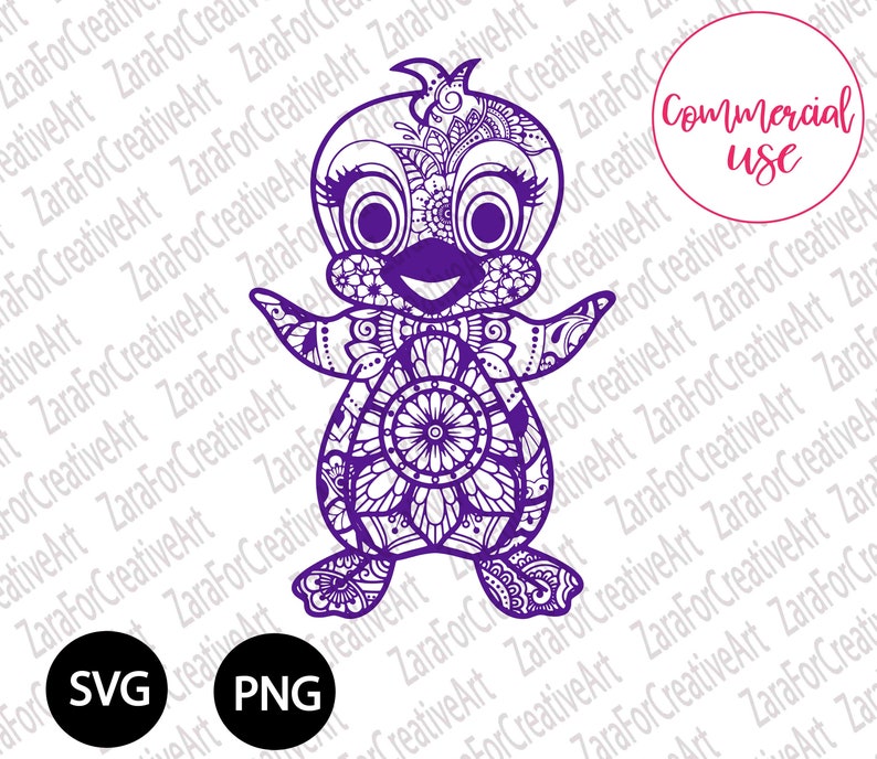 Penguin mandala svg Penguin zentangle svg Penguin svg ...