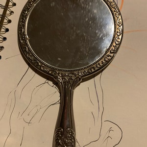 Vanity hand mirror vintage